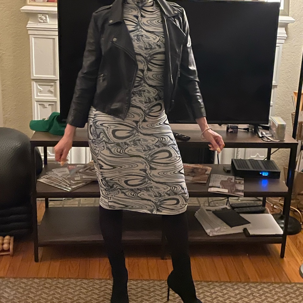 Zara blue and white swirl dress